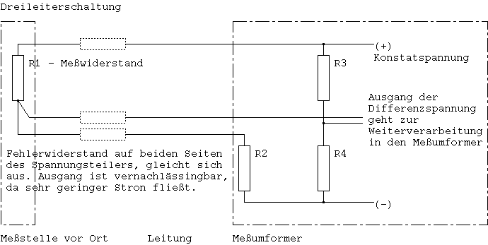 Dreileitermessschaltung